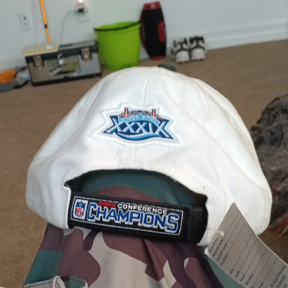 Patriots Conference Champions White Fan Cap with Red & Blue Accents